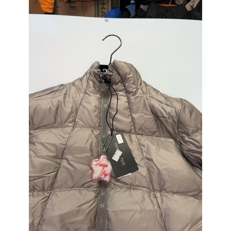 Patrizia Pepe Premium Long Puffer Down-Jacket Full-Zip Beige Womens Size 44