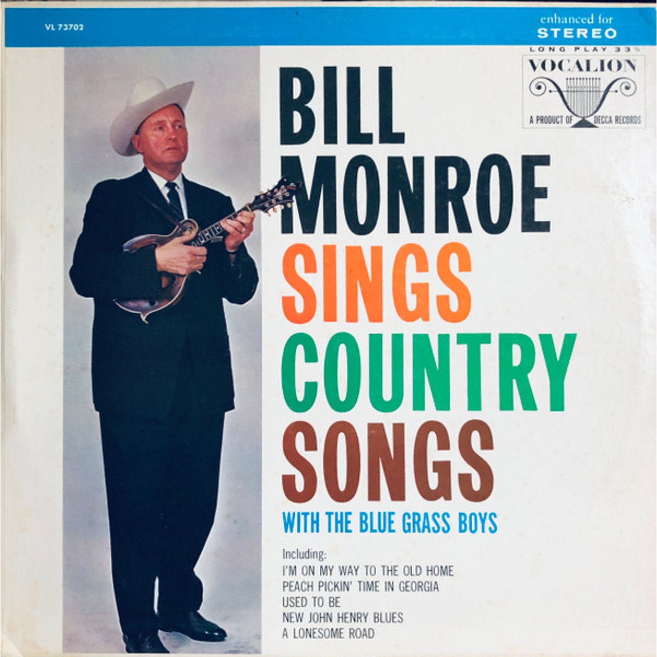 Bill Monroe With The Blue Grass Boys – Bill Monroe Sings Country Songs Vinyl