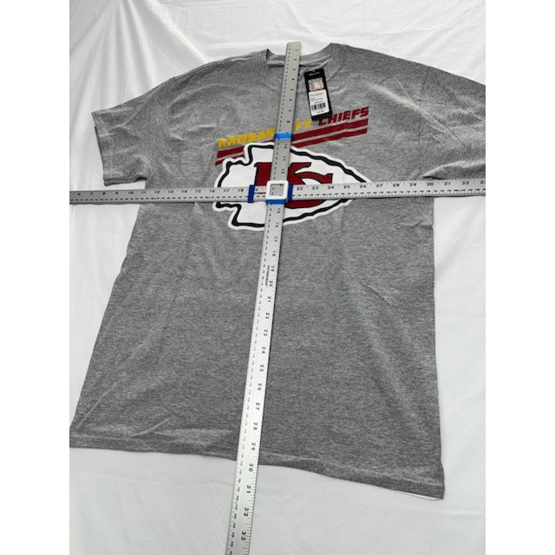 Majestic NFL Kansas City Chiefs T-Shirt Short Sleeve Grey Mens Size Medium
