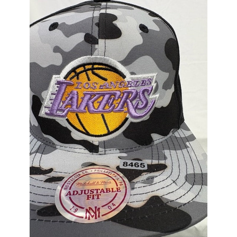 Mitchell & Ness Los Angeles Lakers Snapback Camo Black Gray Unisex OSFM