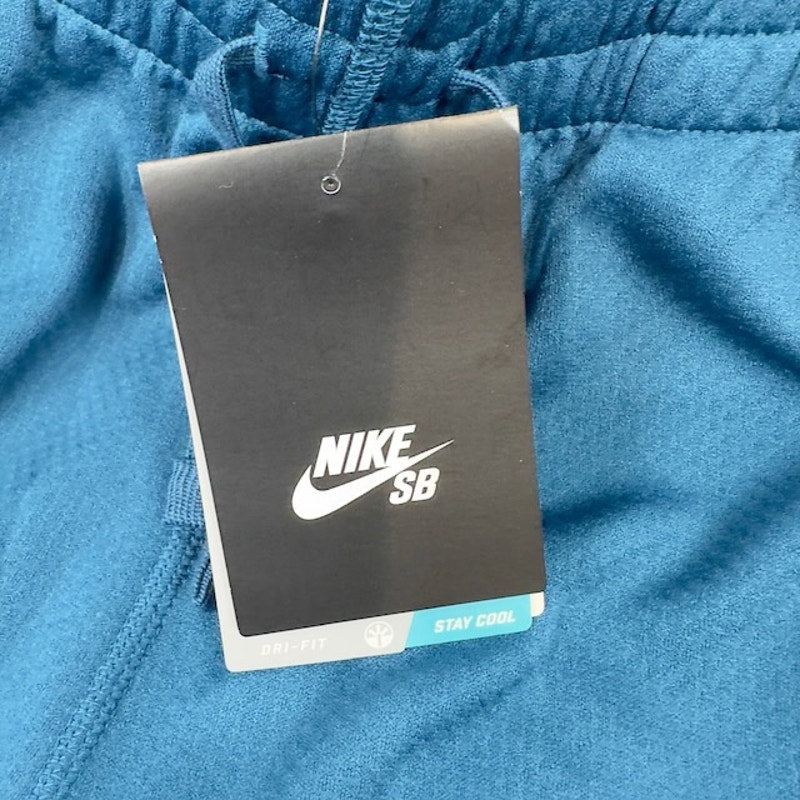 Nike SB Alumni Woven Shorts Drawstring Waist Raw Hem Pull On Blue Mens Size S