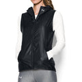 Under Armour Run True Vest Full Zip Hooded Windbreaker Black Womens Size M