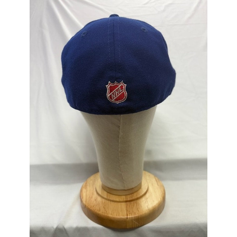 New Era New York Rangers NHL 59FIFTY Fitted Hat Flat Brim Blue Red Mens 7 1/8