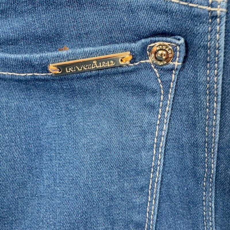 Nygard Luxe Denim Slims Lattice Skimmer Shorts Light Indigo Denim Womens Size XS