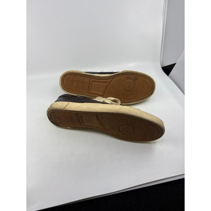 Polo Ralph Lauren Leather Sneakers Lace-Up Low Top Shoes Brown Mens Size 9