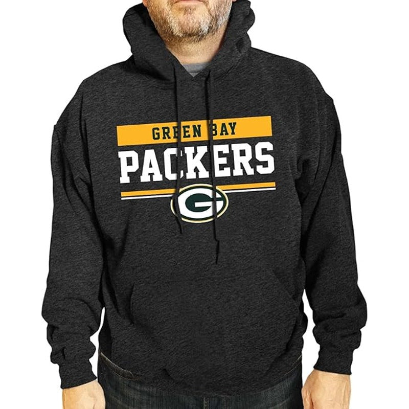 Campus Colors Green Bay Packers Hoodie Sweatshirt Heather Gray Mens Large