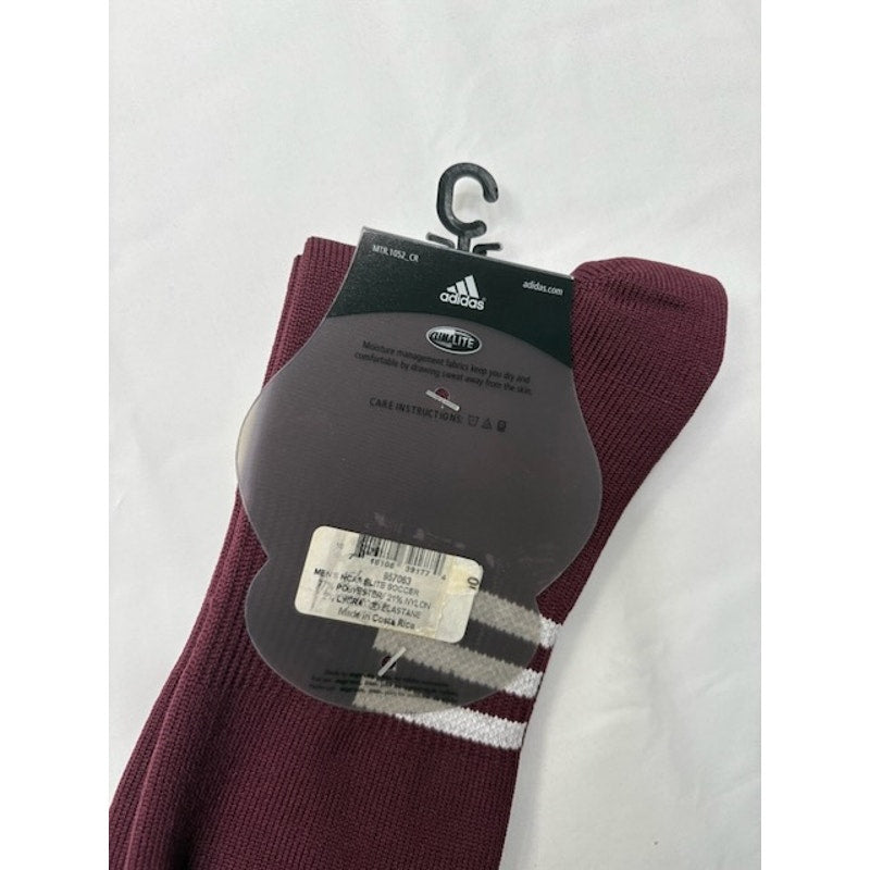 Adidas NCAA Elite Soccer Socks Knee High Maroon/White Mens Shoe Size 6-12