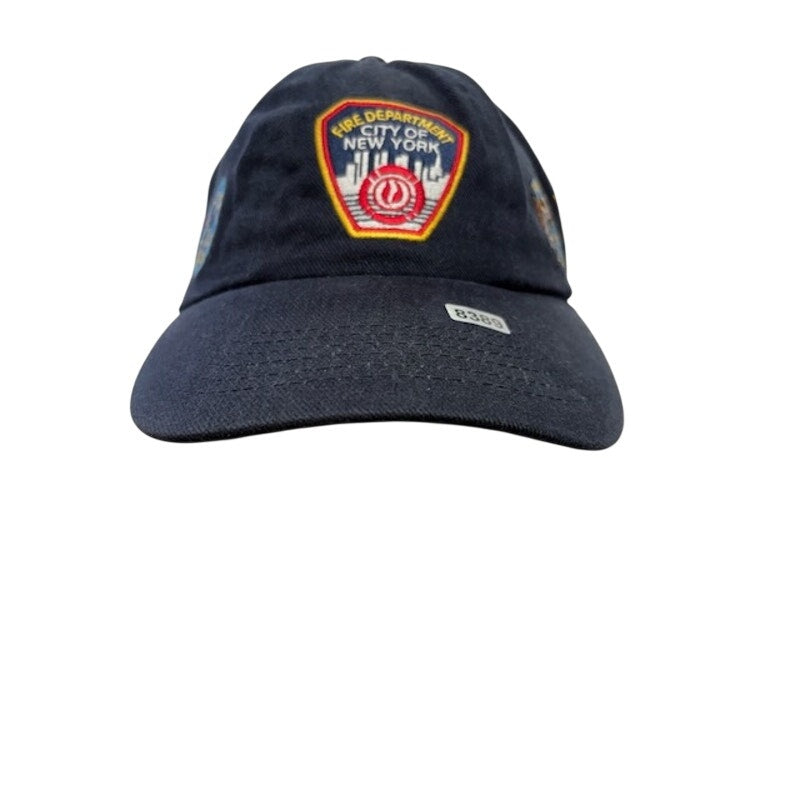 FDNY Fire Department City of New York Strapback Hat Embroidered Cap Navy OSFA