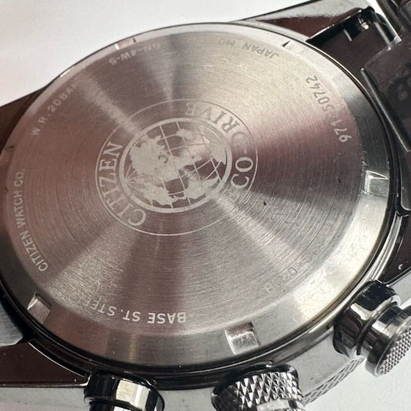 Citizen Eco-Drive Nighthawk Watch Grey Stainless Steel Charcoal Grey Dial