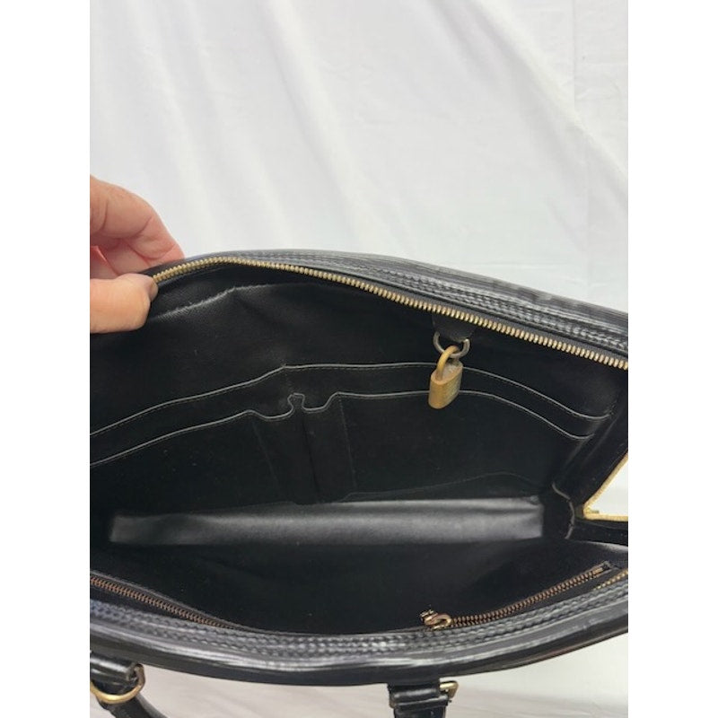 Louis Vuitton LV Epi Leather Briefcase Business Bag Attache Laptop Case Black