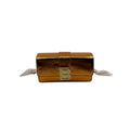Brandon Blackwood Nia Bag B Logo Leather Crossbody Metallic Orange Medium