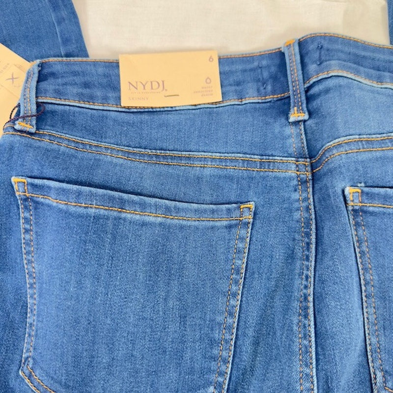 NYDJ Ami Ankle Tape-Trim Skinny Jeans Mid Rise Zip Fly Ladera Blue Womens 6