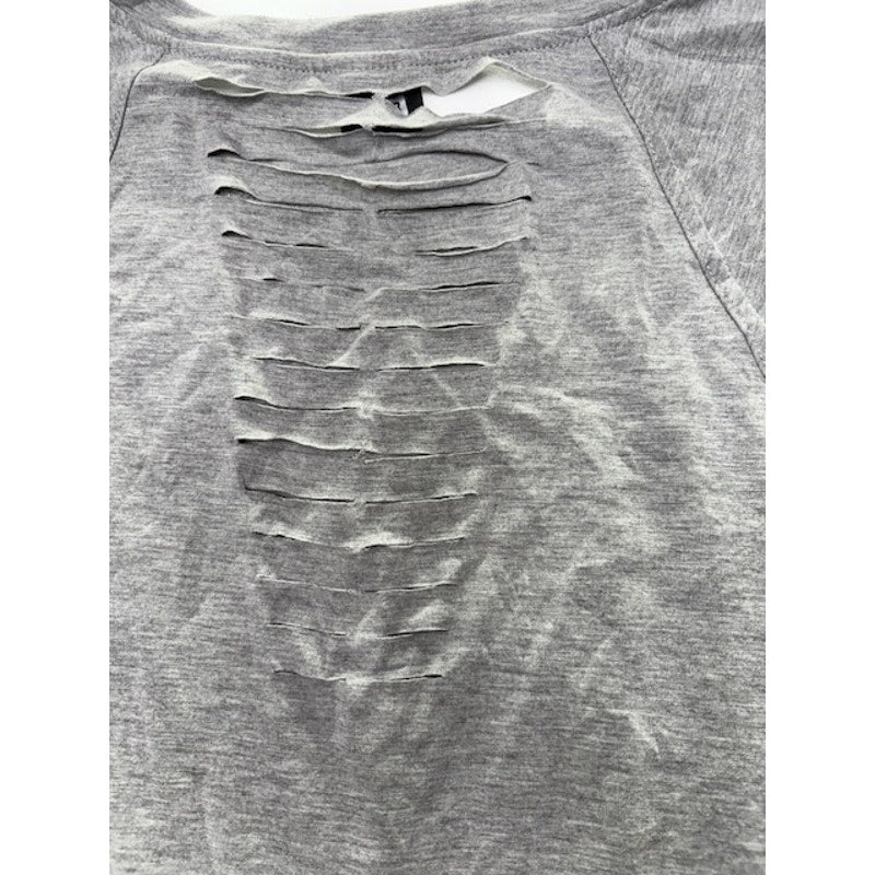 Material Girl Active Romper Short Cap Sleeve Cutout Back Gray Womens Size XS