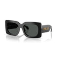 Versace Sunglasses Square Frame Gold Logo Designer Luxury Black Womens OS