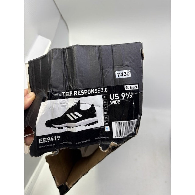 Adidas Tech Response 2.0 Wide Spike Golf Shoes Black White Mens Size 9.5