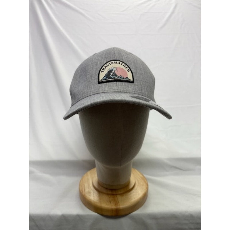 Travis Mathew Flexfit 110 One Ten Snapback Hat Wave Patch Cap Gray Mens OSFM