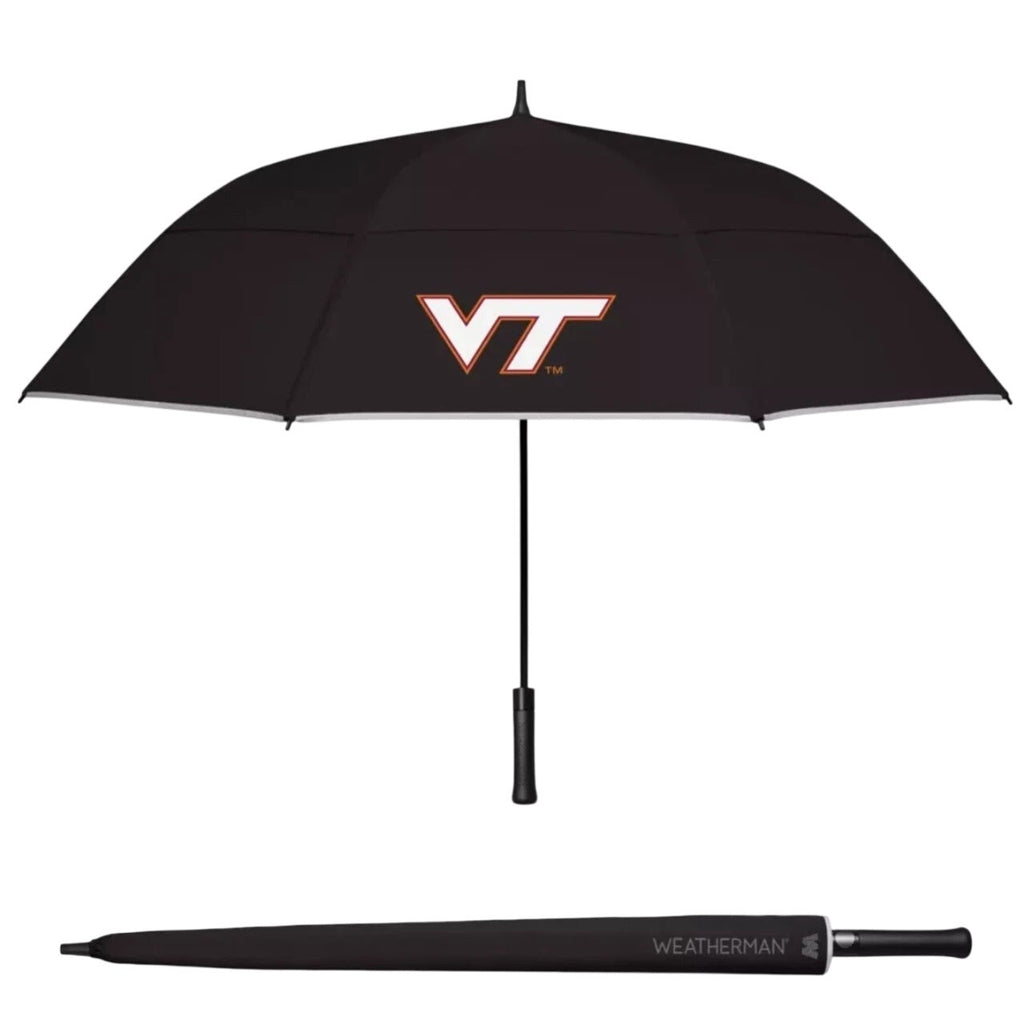 Weatherman Golf Umbrella w/ Cover Heavy Duty VT Logo Camping Beach Black 68"