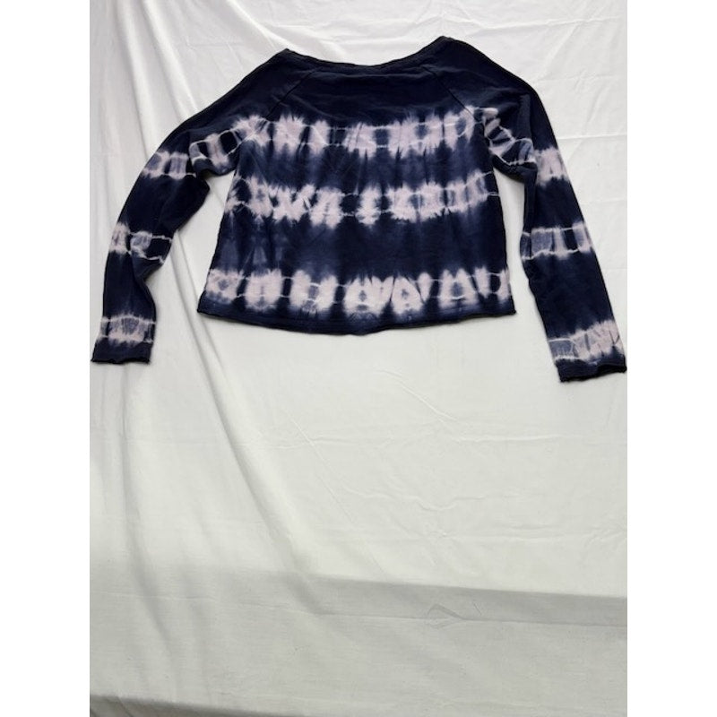 American Rag Cie Cropped Tie-Dyed Sweatshirt Navy/White Womens Size XXS