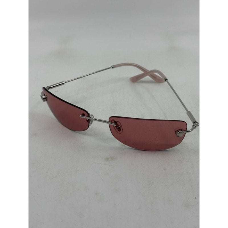Versace Rimless Sunglasses Pink Lens Silver Frame Luxury Eyewear Womens OS
