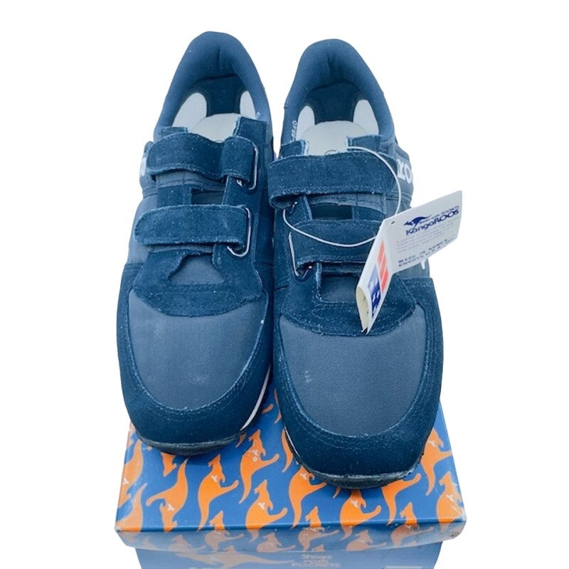 KangaROOS 80' Tennis Shoes Suede Double Strap Hook & Loop Dark Blue Kids 6.5