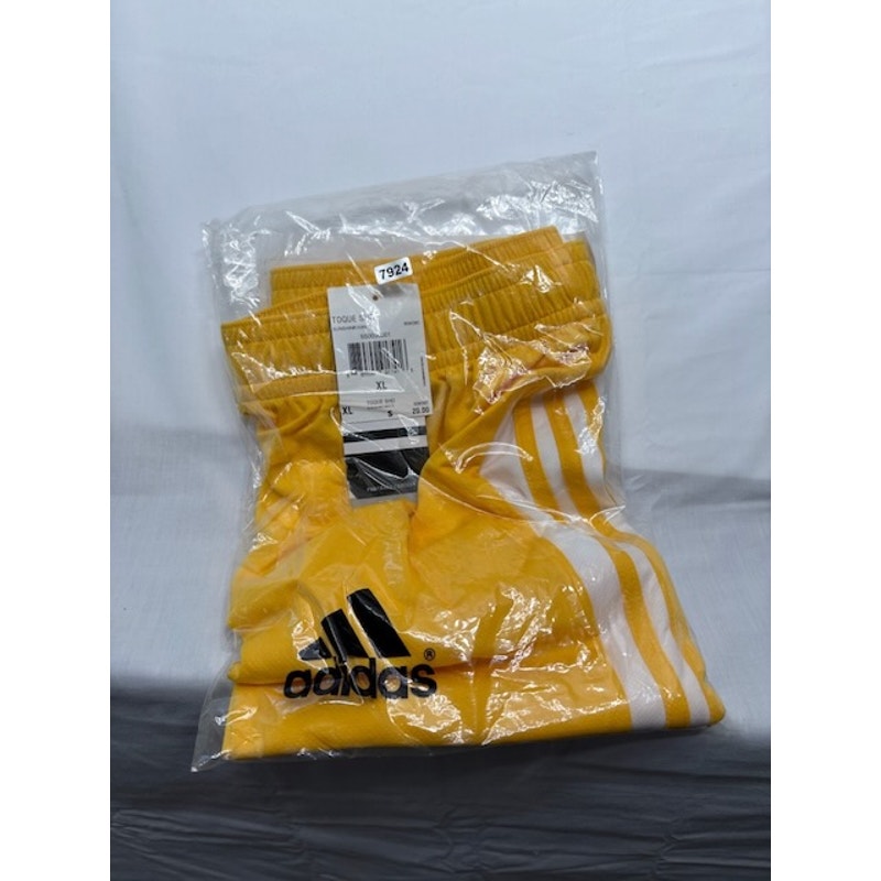 adidas Toque Shorts Elastic Waist Pull-On Sunshine/White Mens Size XL