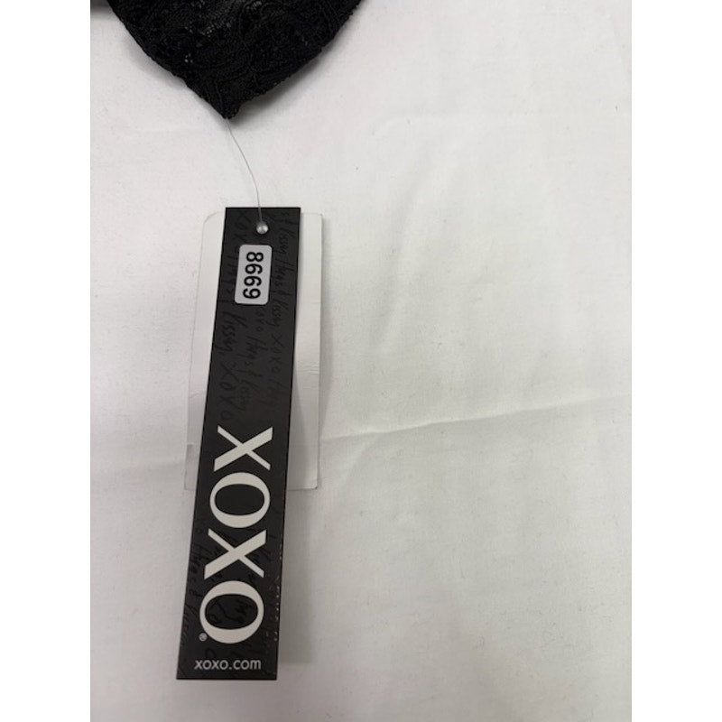 XOXO Lace V-Neck Jumpsuit Short Sleeve Wide Leg Formal Black Womens Size XS