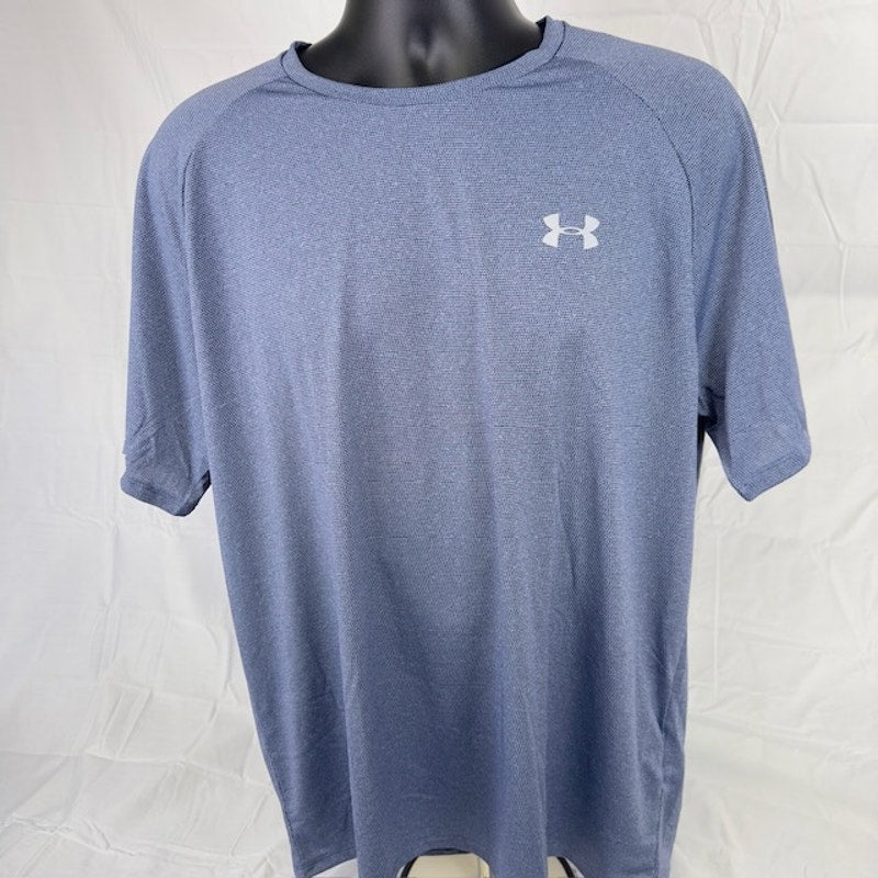 Under Armour UA Tech 2.0 Textured Short Sleeve T-Shirt Gray/Blue Mens Size XL