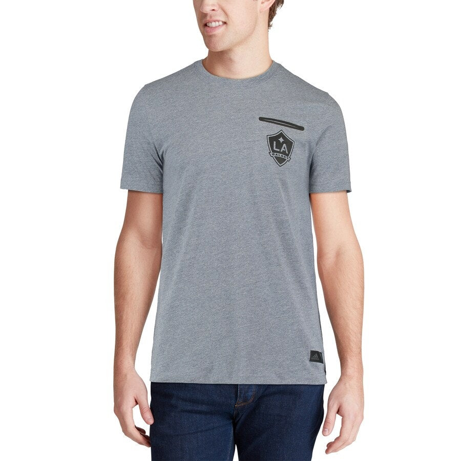 Adidas LA Galaxy Team Engineered Pocket T-Shirt Short Sleeve Gray Mens Size XL