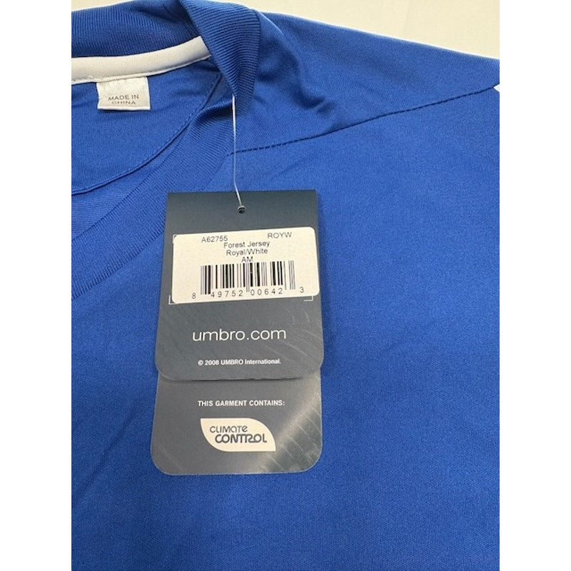 Umbro Soccer Jersey Shirt Short Sleeve V-Neck Royal Blue/White Mens Size M