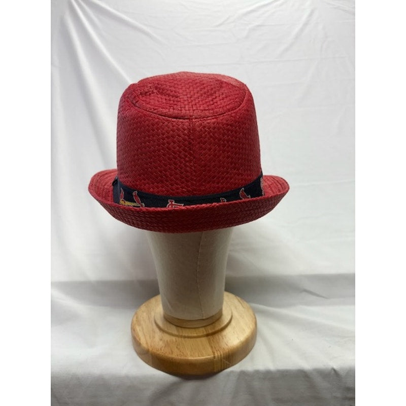 Shane Co St. Louis Cardinals Straw Fedora Hat MLB Red Unisex Adult Size 58