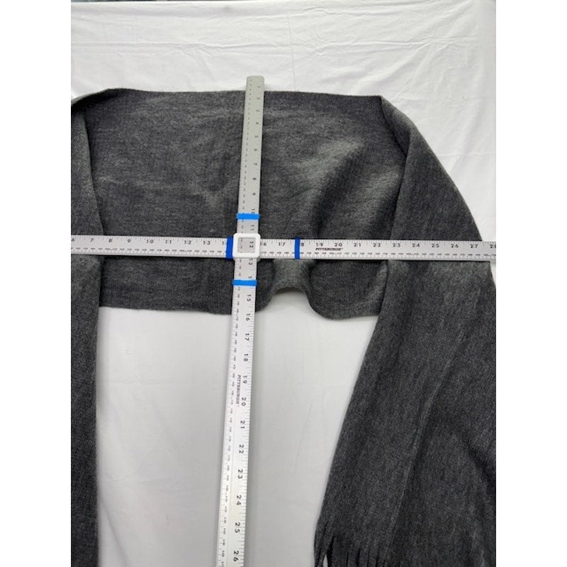 Lucky Brand Fringe Long Tassel Scarf Soft Knit Winter Wrap Gray One Size