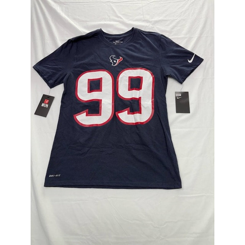 Nike Dri-Fit Houston Texans Watt #99 T-Shirt Short Sleeve Blue Mens Size M