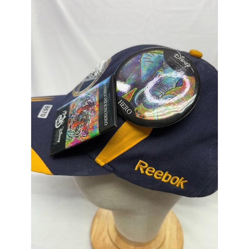 Reebok Buffalo Sabres NHL Adjustable Cap w/ Disney Pin Navy Gold Mens OSFA
