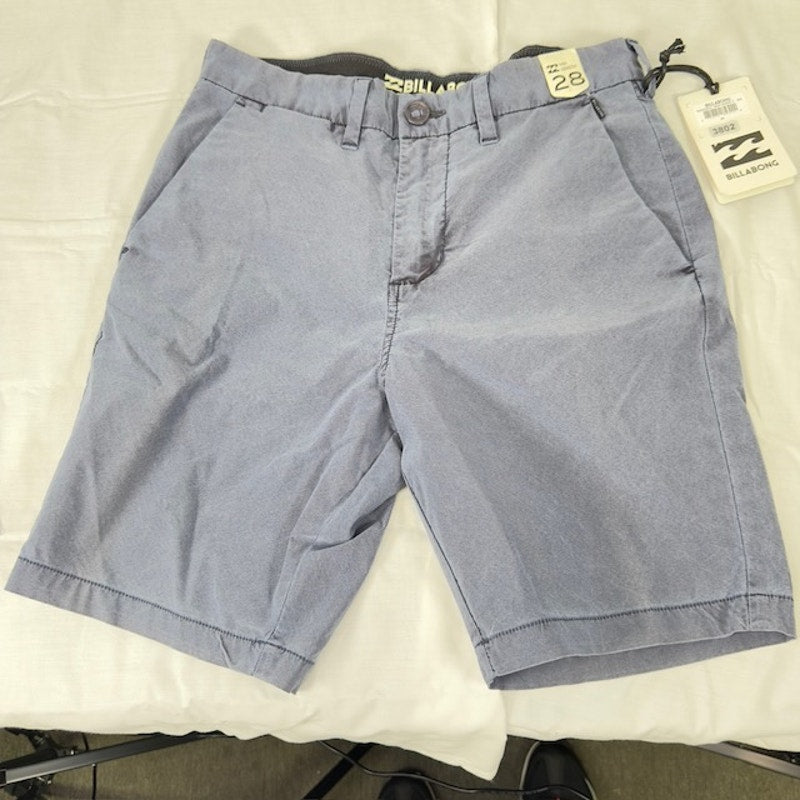 Billabong New Order X OverDye Hybrid Shorts Flat Front Belted Indigo Mens 28