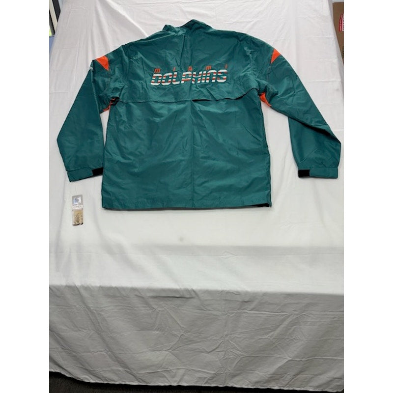 Reebok Vintage 90s Miami Dolphins NFL Windbreaker Jacket Green Mens Size XL