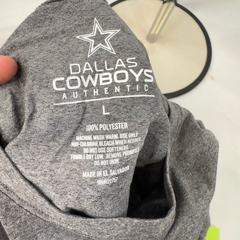 Dallas Cowboys NFL Ezekiel Elliott #21 T-Shirt Crew Neck Heather Gray Mens L