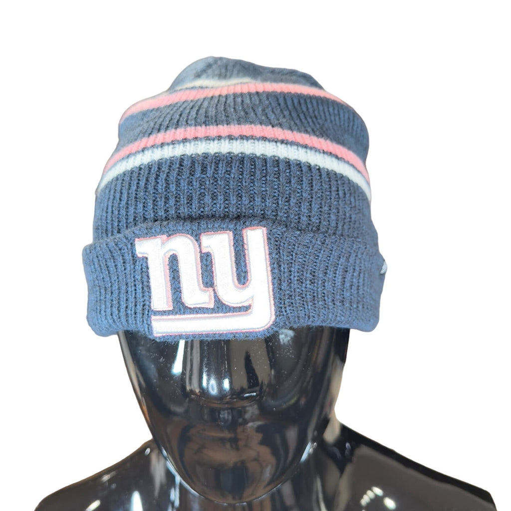 '47 Brand Womens New York Giants Beanie Hat Cuff Knit Striped Navy Pink One Size