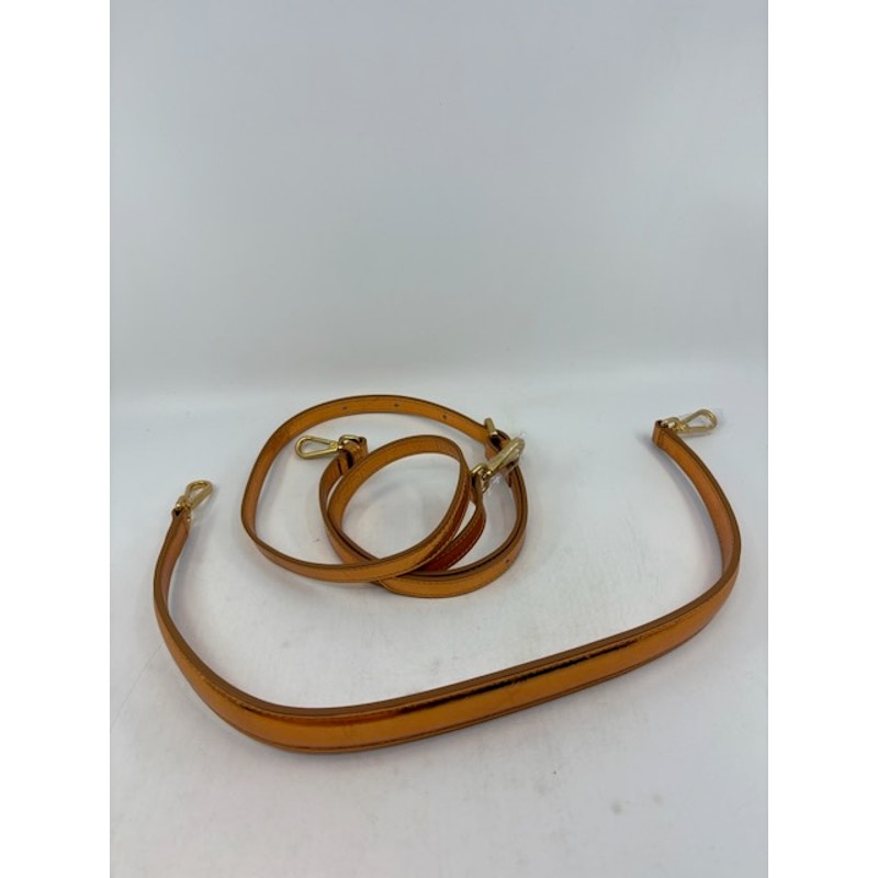 Brandon Blackwood Nia Bag B Logo Leather Crossbody Metallic Orange Medium