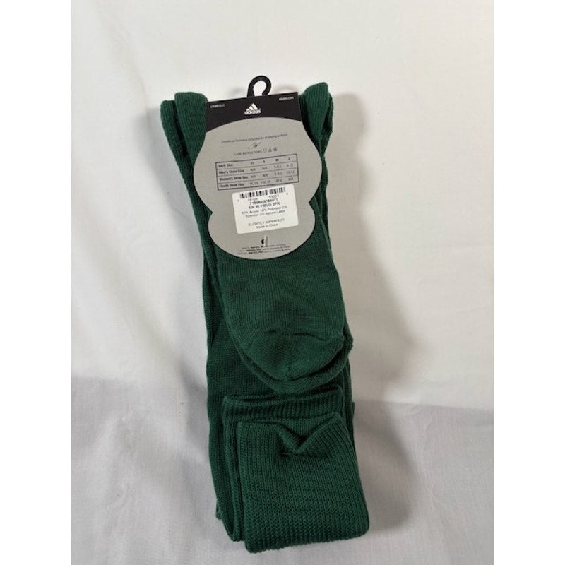 2 Pairs Adidas Soccer Socks Over The Calf Green/White Mens Size L / 9-13