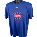 Nike Chicago Cubs Fuse Logo T-Shirt Dri Fit Graphic Print Royal Blue Mens Size L