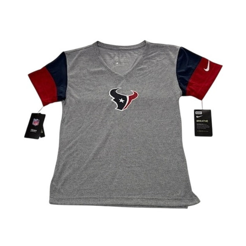 Nike Dri Fit Houston Texans T-Shirt NFL Team Apparel Gray Womens Size S