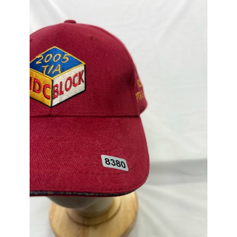 2005 TIA HDC Block Hat Cotton Adjustable Military Contractor Cap Maroon One Size