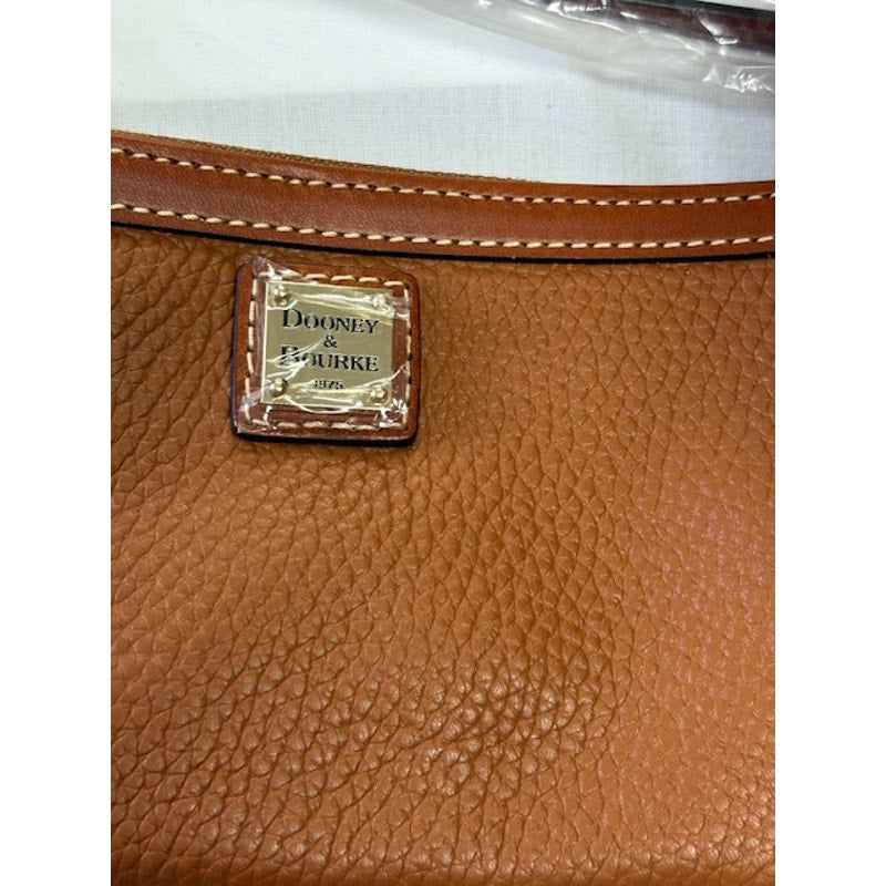 Dooney & Bourke Pebble Leather Tote Bag Set Shoulder Bag w/ Wristlet Brown