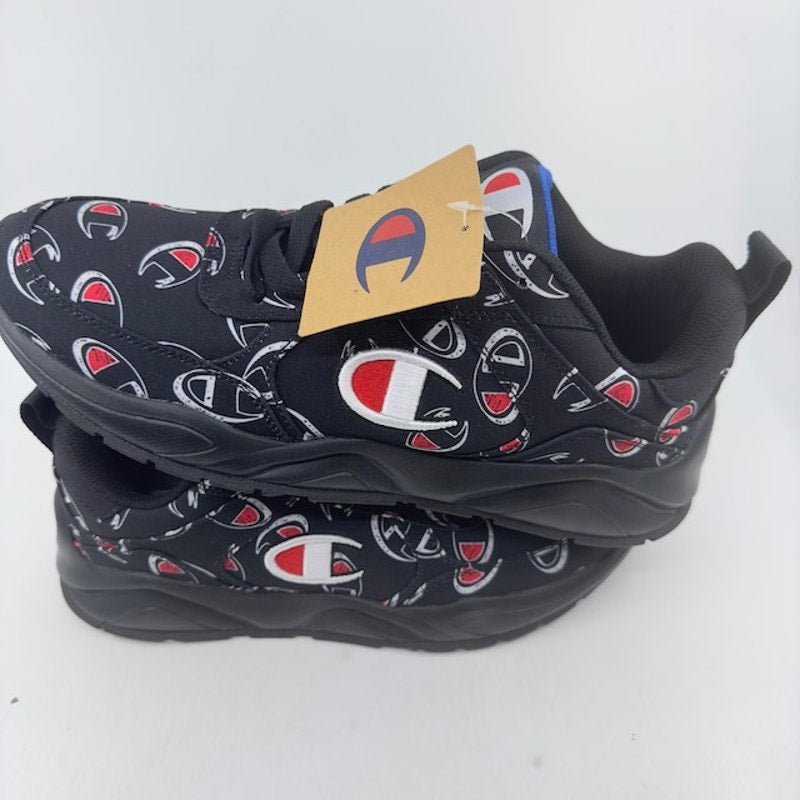 Champion 93EIGHTEEN Repeat C Sneaker CPS10033M All Over Logo Black Mens Size 10