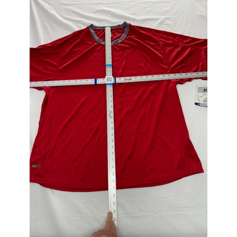 Russell Athletic Dri-Power Tee Short Sleeve Crewneck Red/Gray Mens Size XXL
