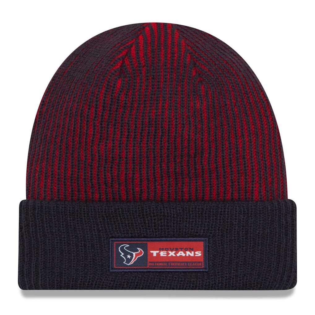 New Era Houston Texans Sport Knit Beanie Cuffed NFL Hat Red Navy Mens OSFM