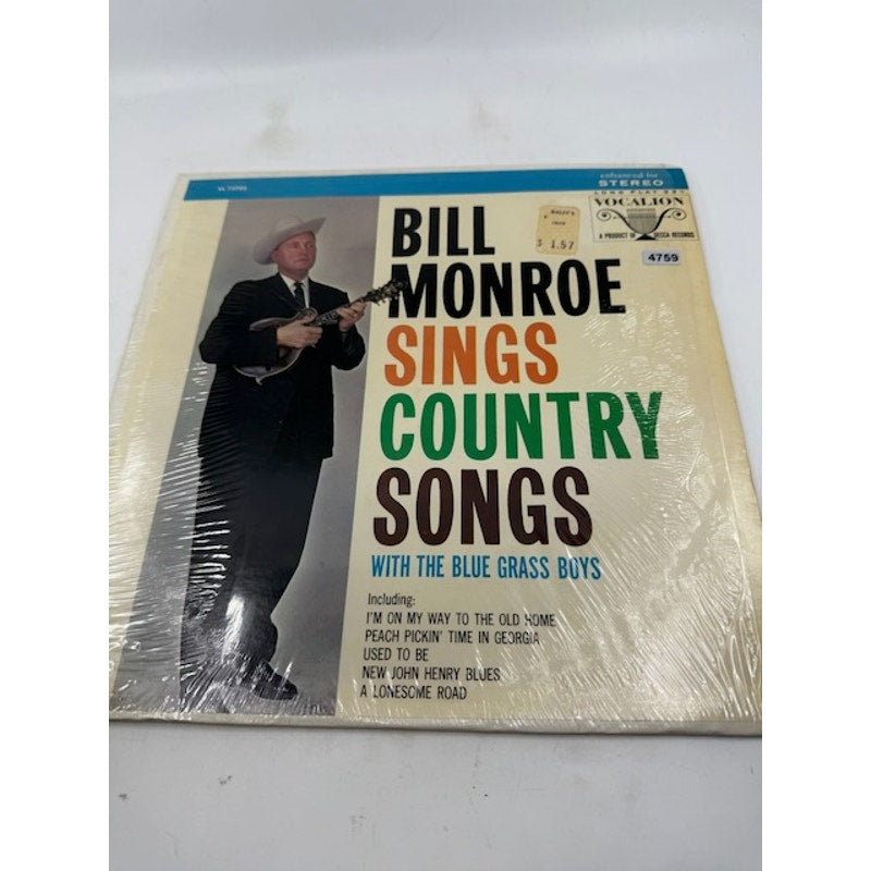 Bill Monroe With The Blue Grass Boys – Bill Monroe Sings Country Songs Vinyl