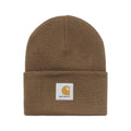 Carhartt Logo Patch Acrylic Watch Hat Cuffed Knit Beanie Brown Unisex One Size