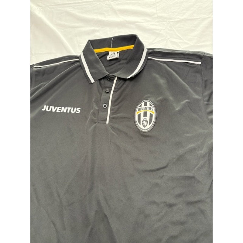Juventus Football Polo Shirt Short Sleeve Collared Black/White Mens Size XL