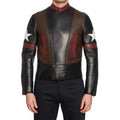 GIVENCHY Star Patch Leather Moto Biker Captain America Jacket Black Mens 48